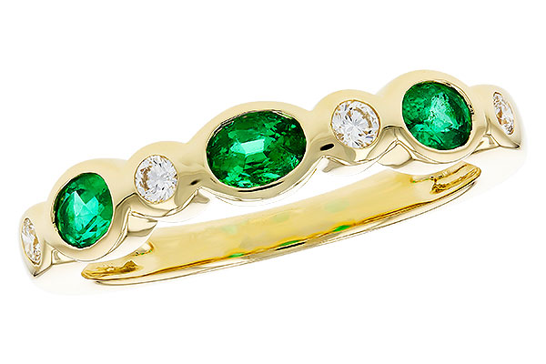 H312-00616: LDS WED RG .43 EMERALD .56 TGW