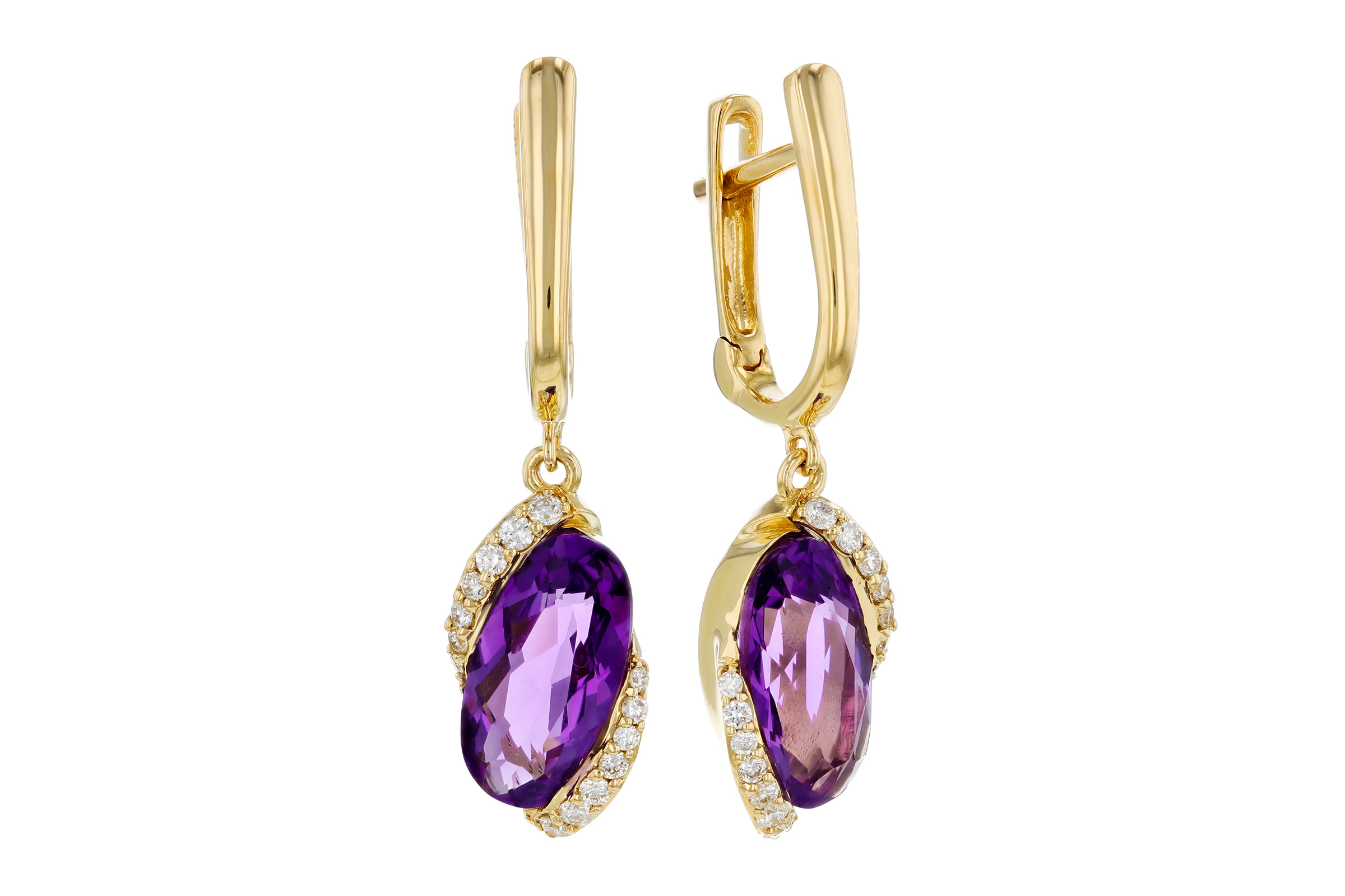 H312-02407: EARRINGS 2.14 TW AMETHYST 2.26 TGW (10x5MM AMY)