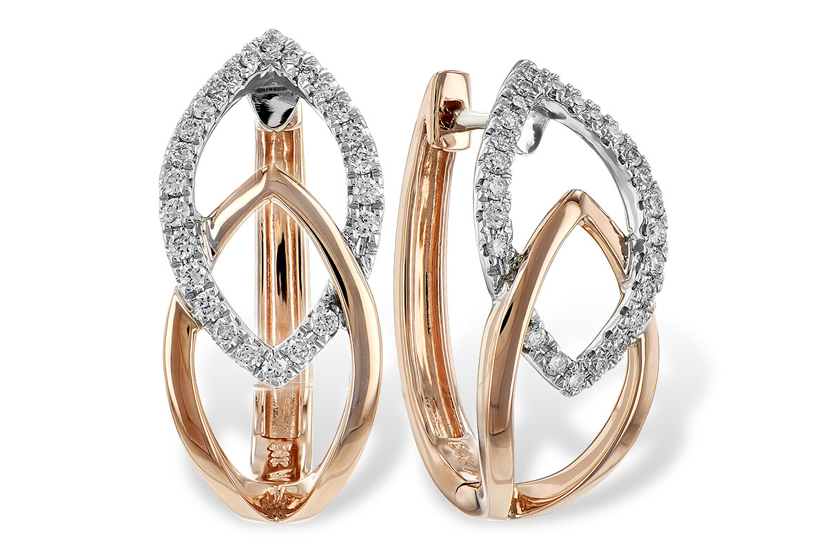 K225-71534: EARRING .25 TW (ROSE & WG)