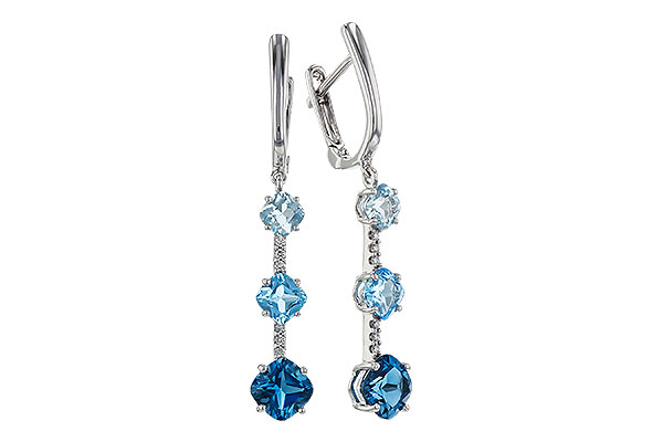 K311-10616: EARRINGS 2.41 TW BLUE TOPAZ 2.45 TGW