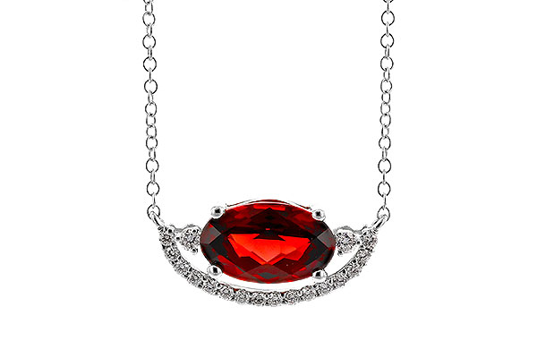 K311-11516: NECKLACE 1.94 GARNET 2.08 TGW (10x6MM GAR / 18")