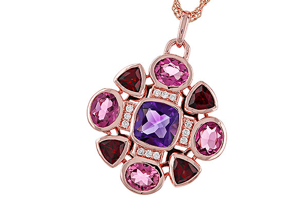 K311-12371: NECKLACE 2.76 SEMI-PREC (AM,GT,PT) 2.82 TGW