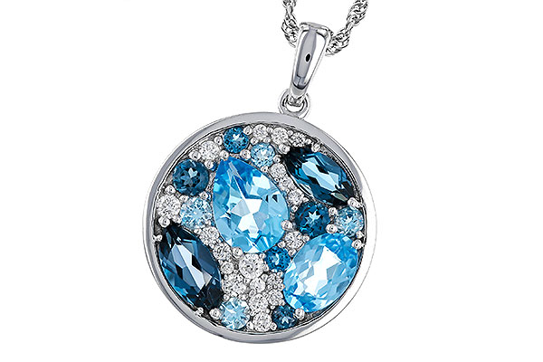 K311-13307: NECKLACE 2.31 TW BLUE TOPAZ 2.48 TGW