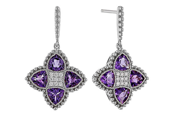 K311-14189: EARRINGS 1.41 AMETHYST 1.50 TGW