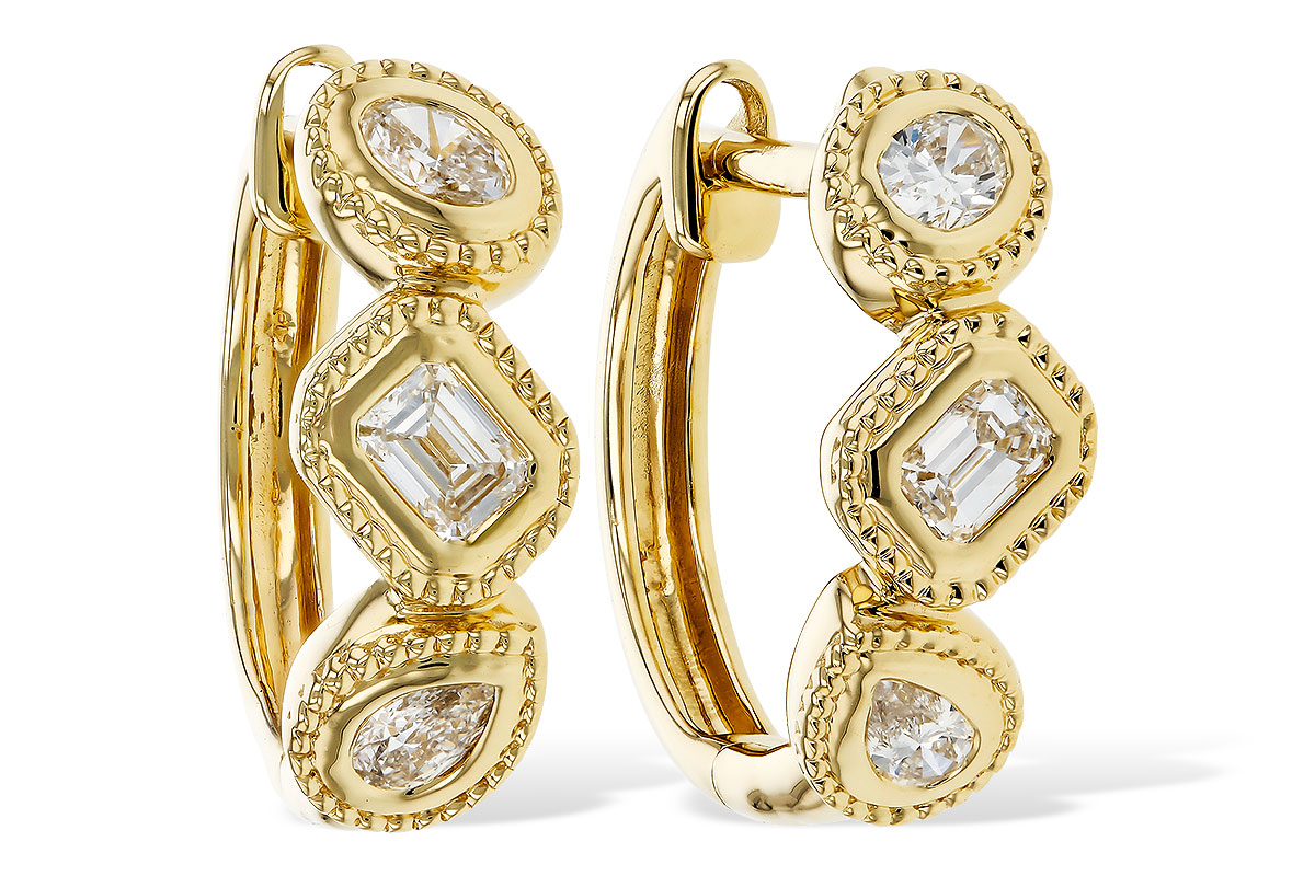 K311-16989: EARRINGS .42 TW FANCY CUT DIAS