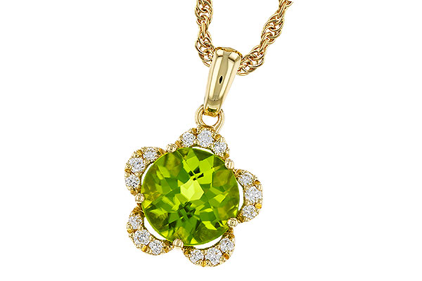 K311-17834: NECKLACE 2.16 PERIDOT 2.28 TGW (8MM RD)