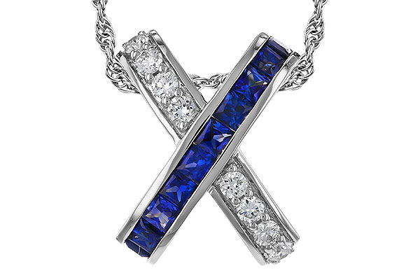 K311-17852: NECKLACE .60 TW SAPPHIRE .77 TGW