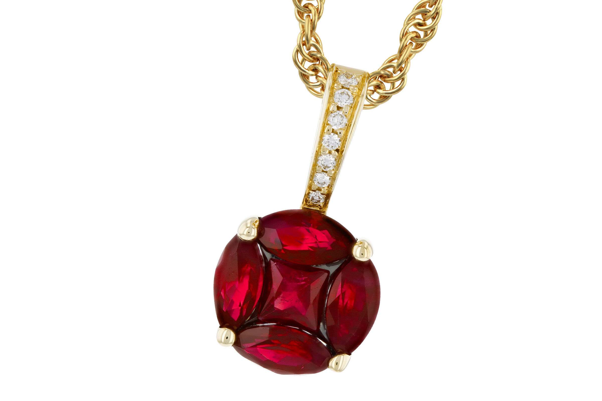 K312-00625: NECKLACE .80 RUBY .82 TW