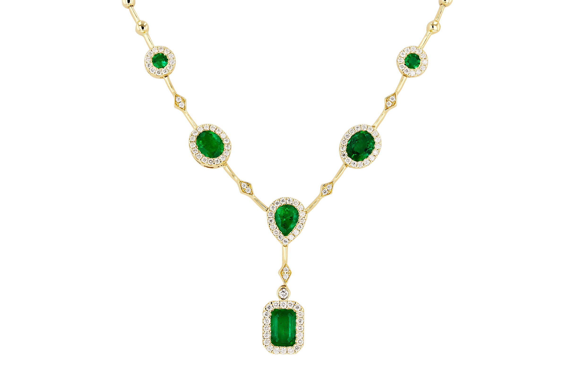 K312-02371: NECKLACE 1.66 TW EMERALD 2.08 TGW (17")
