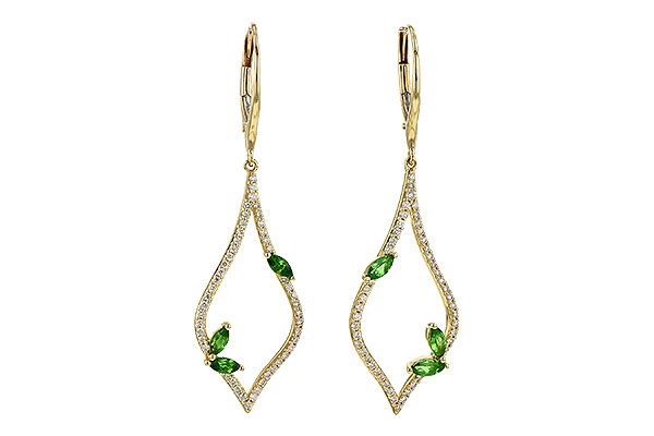 L226-60625: EARR .42 GREEN GARNET .77 TGW