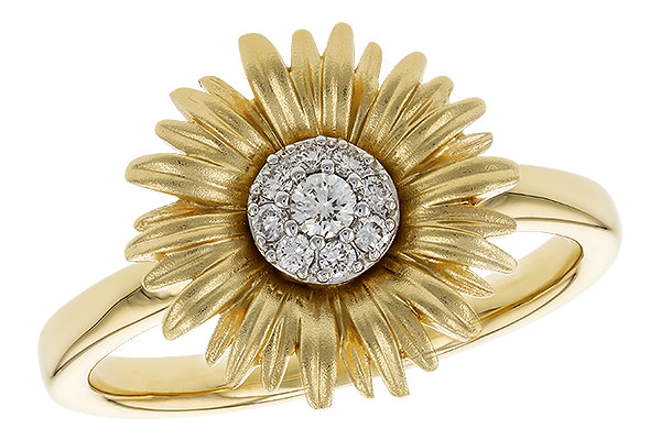 L310-22443: M310-21516 WITH YG & PETALS / WG SETTING .10 TW