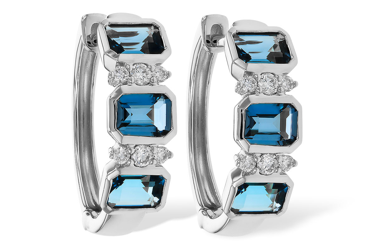 L311-11525: EARRINGS 1.37 TW LONDON BLUE TOPAZ 1.48 TGW
