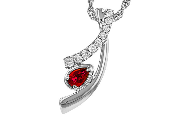 L311-15098: NECKLACE .21 RUBY .38 TGW (5x3 RUBY)