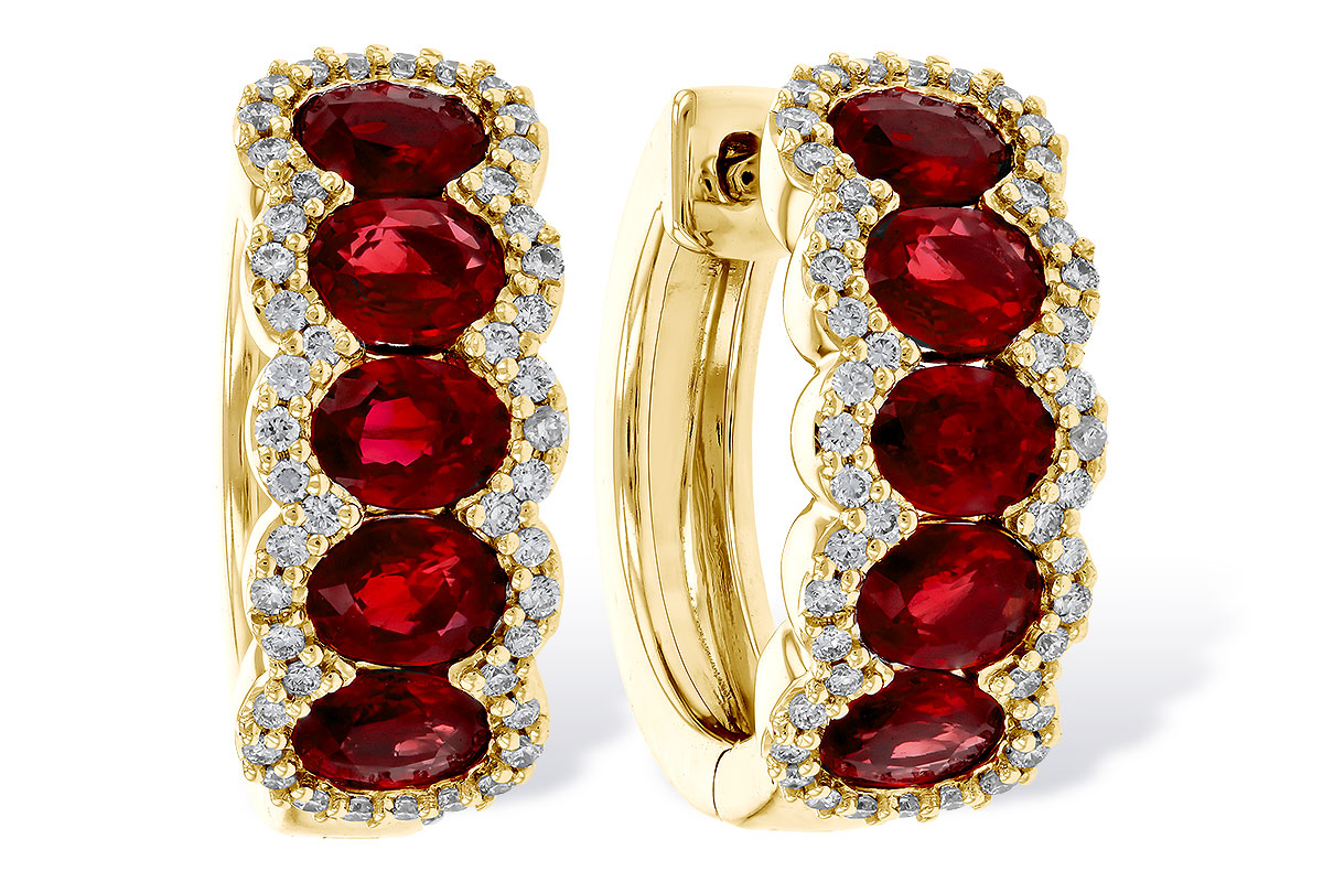 L311-16089: EARRINGS 2.20 TW RUBY 2.45 TGW