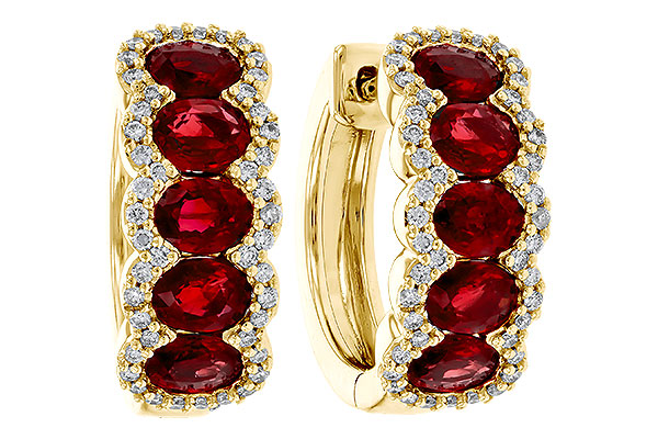 L311-16089: EARRINGS 2.20 TW RUBY 2.45 TGW