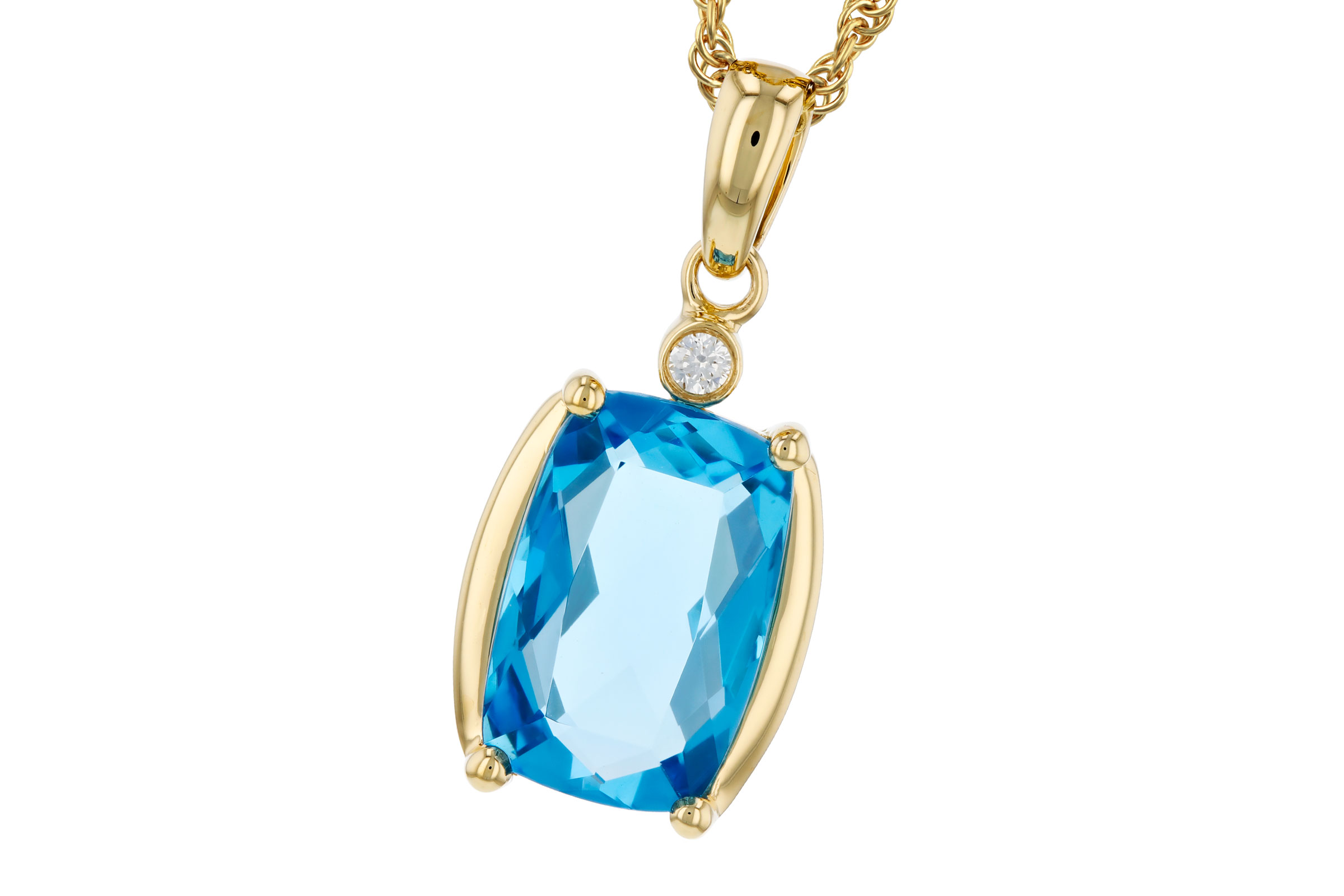L312-02380: NECKLACE 2.88 BLUE TOPAZ 2.90 TGW (11x7MM BT)