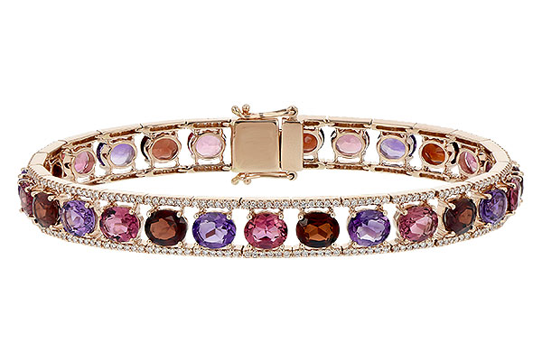 M225-66025: BRACELET 14.94 SEMI PREC (AMY,GT,PT) 15.95 TGW