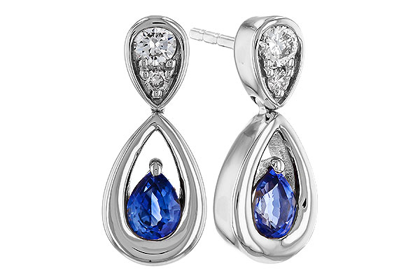 M311-12407: EARRINGS .42 SAPPHIRE .54 TGW (4x3 SAPP)