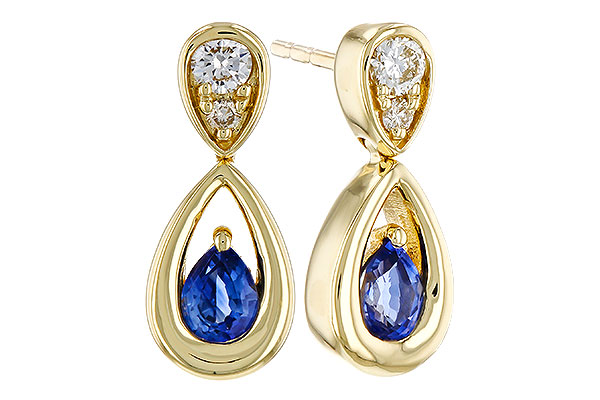 M311-12407: EARRINGS .42 SAPPHIRE .54 TGW (4x3 SAPP)