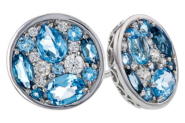 M311-13307: EARRINGS 1.02 TW BLUE TOPAZ 1.18 TGW