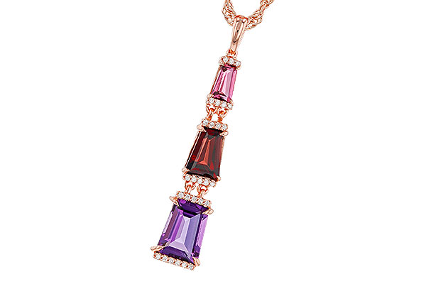 M311-13316: NECKLACE 2.32 SEMI-PREC (PT,GT,AMY) 2.37 TGW