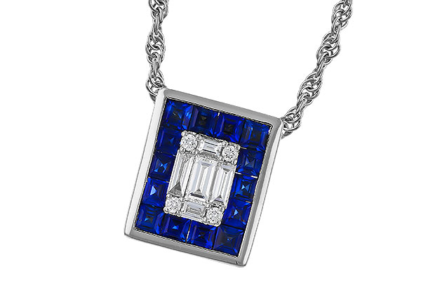 M311-16961: NECKLACE .84 SAPPHIRE TW 1.02 TGW