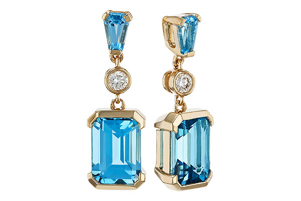 M311-16970: EARRINGS 2.37 TW BLUE TOPAZ 2.44 TGW