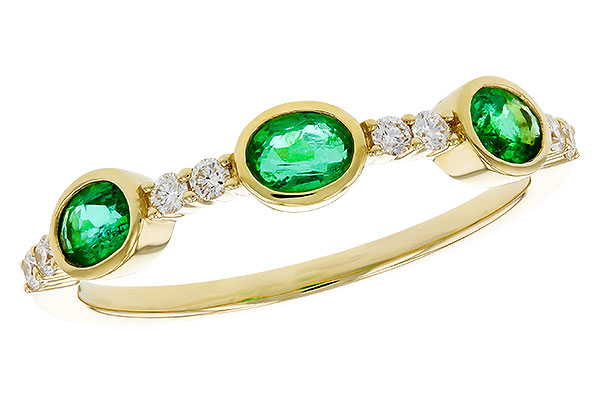 M311-17825: LDS WEDDING RG .46 TW EMERALD .58 TGW