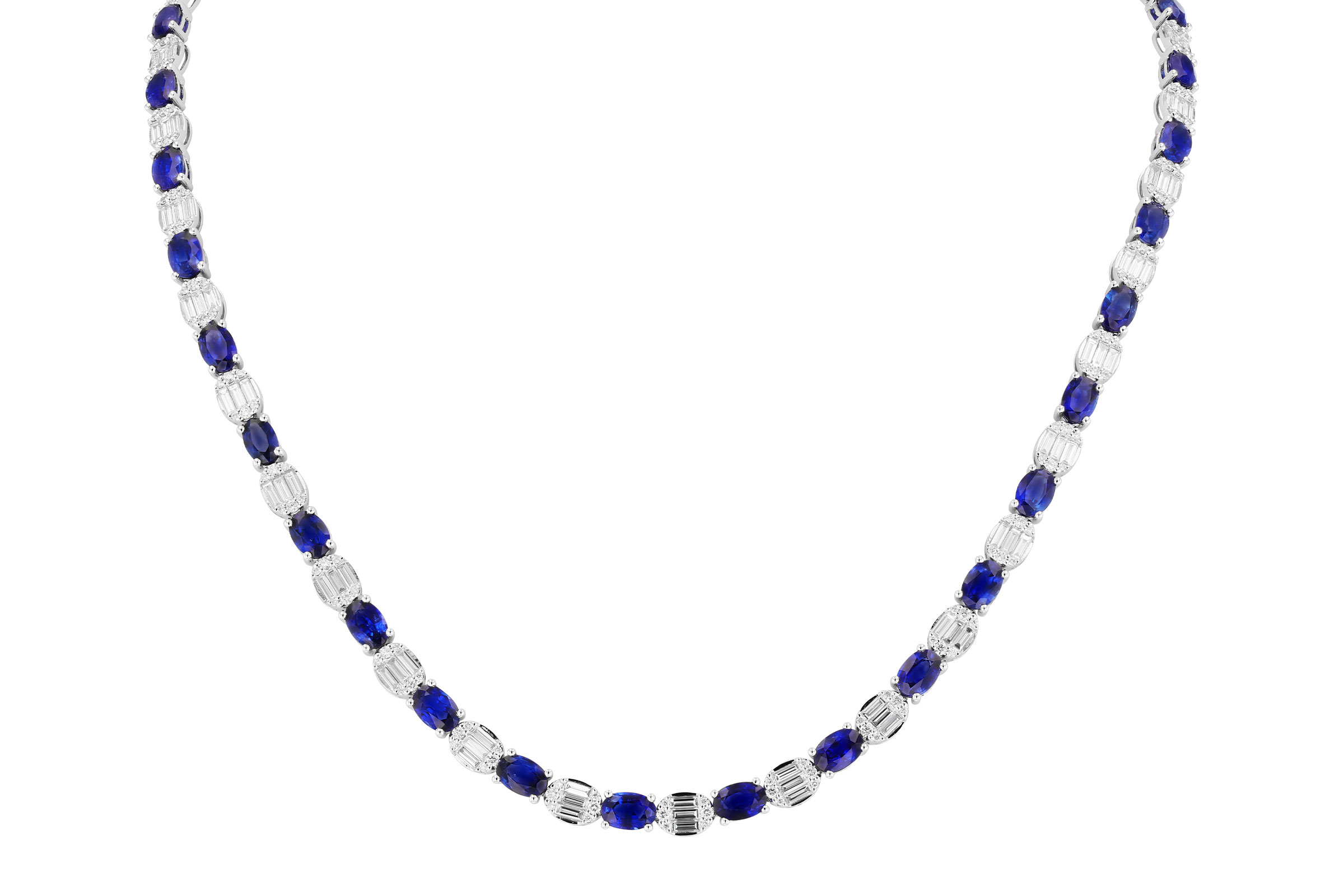 M312-02370: NECKLACE 17.68 TW SAPPHIRE 21.82 TGW (17")